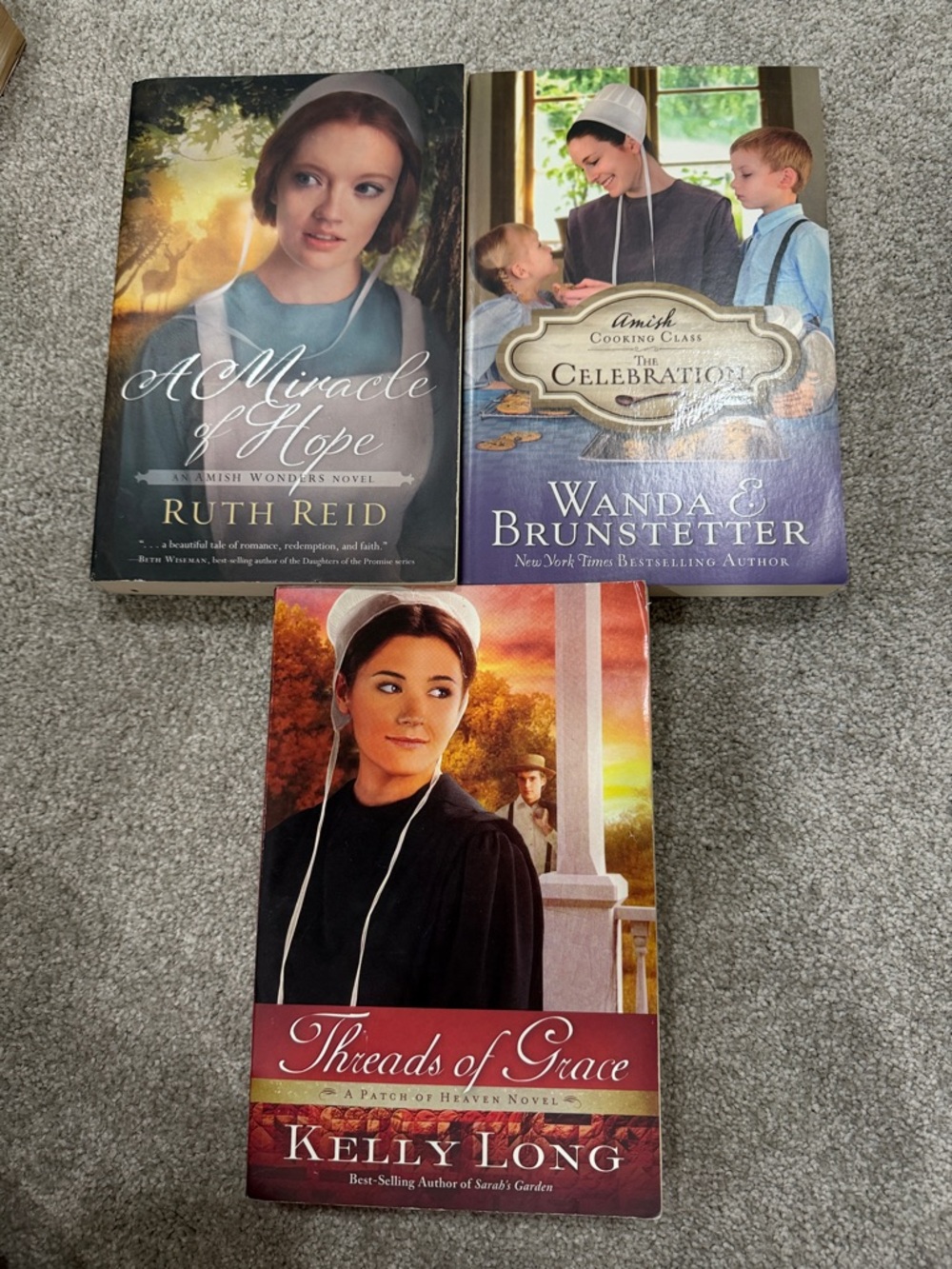 Set of 3 Amish Fiction Paperbacks - Blue, Purple, Red Covers